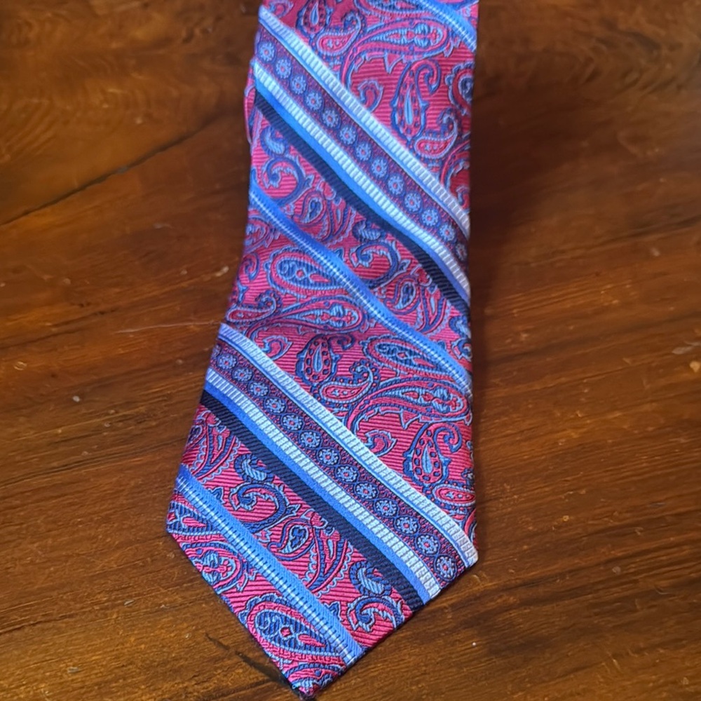 Piattelli Red and Blue Paisley Tie